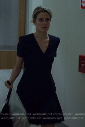 Trish's navy peplum dress on Jessica Jones