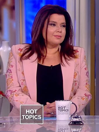 Ana's pink floral embroidered Blazer on The View