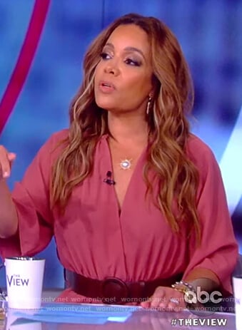 Sunny's pink belted jumpsuit on The View