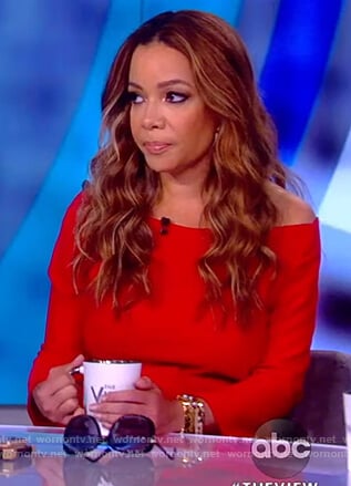 Sunny's red sheath dress on The View