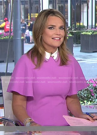 Savannah's pink embroidered collar dress on Today