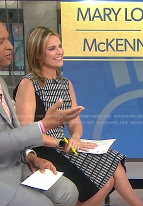Savannah's black checked sleeveless dress on Today