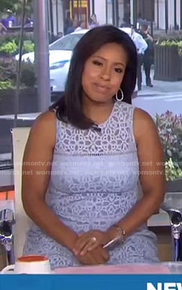 Sheinelle's blue sleeveless lace dress on Today