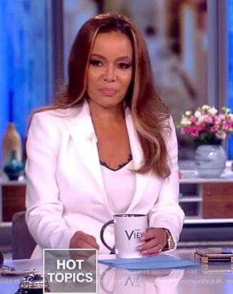 Sunny's white blazer and trim camisole on The View