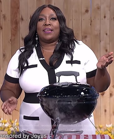 Loni's white contrast dress on The Real