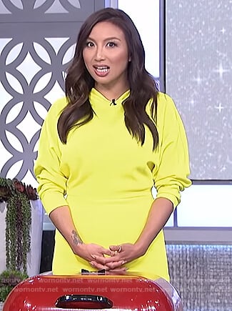 Jeannie's neon yellow mini dress on The Real