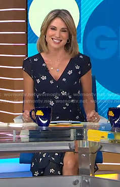 Amy's navy floral wrap dress on Good Morning America