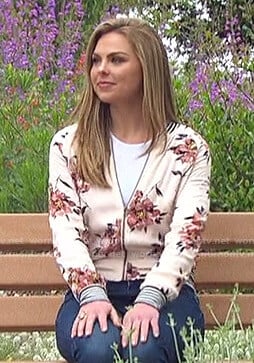 Hannah's floral bomber jacket on The Bachelorette
