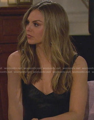 Hannah's black corset mini dress on The Bachelorette