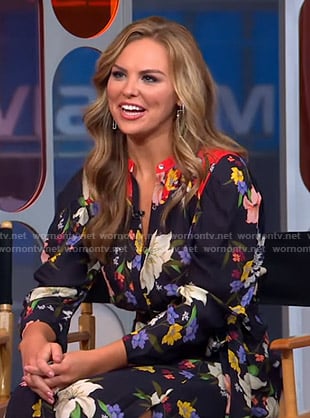 Hannah's black floral shirtdress on GMA Strahan And Sara