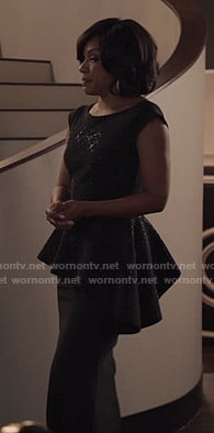 Helen's black peplum dress on Grand Hotel