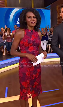 Janai's red lace sheath dress on Good Morning America