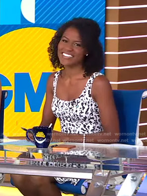 Janai's white leopard dress on Good Morning America
