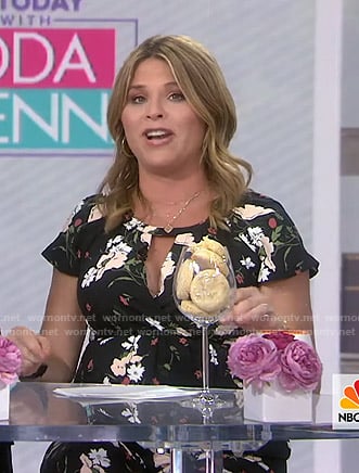 Jenna's black floral maternity jumpsuit on Today