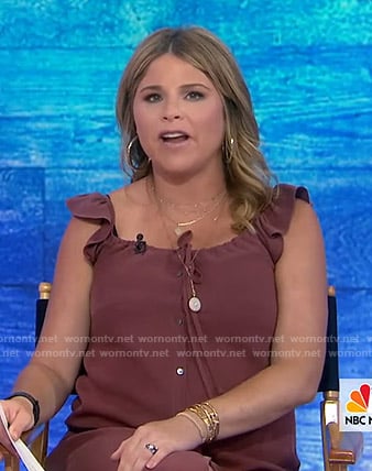 Jenna's brown ruffle detail maternity dress on Today