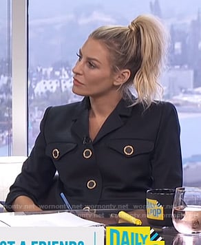 Morgan's black cropped jacket on E! News Daily Pop