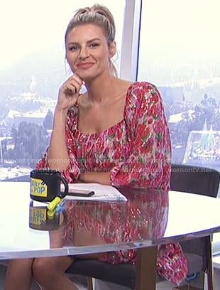 Morgan's metallic floral dress on E! News Daily Pop