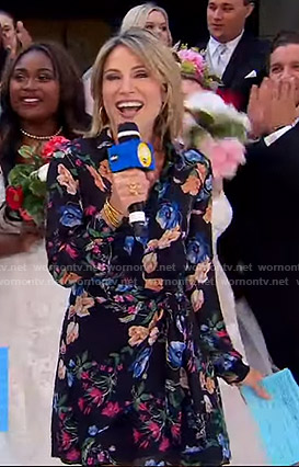 Amy's black floral dress on Good Morning America