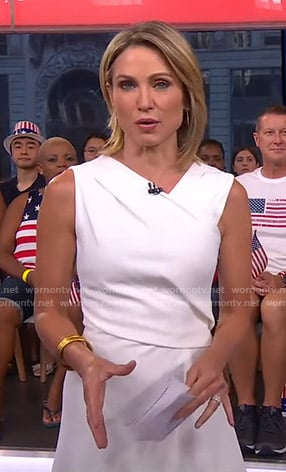 Amy's white v-neck dress on Good Morning America