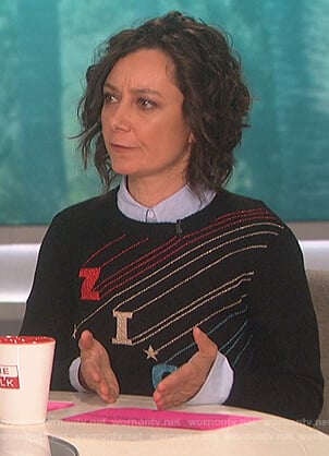 Sara's black Ziggy sweater on The Talk