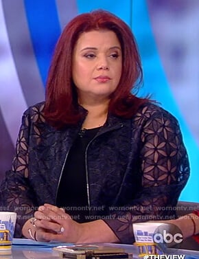 Ana's blue floral lace jacket on The View