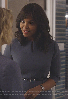 Jasmine's split neck dress on Instinct
