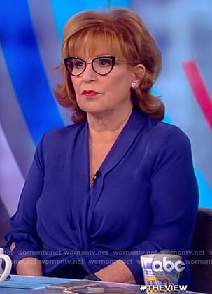 Joy's blue twisted blouse on The View