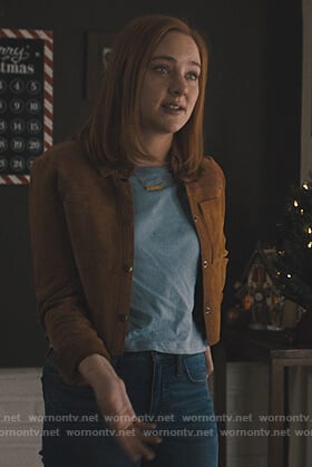 Violet's brown suede jacket on Light as a Feather