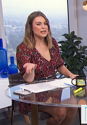 Carissa's red floral mini dress on E! News Daily Pop