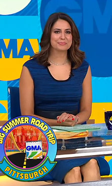 Cecilia's blue scoop neck dress on Good Morning America