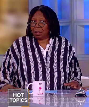 Whoopi's striped long tunic on The View