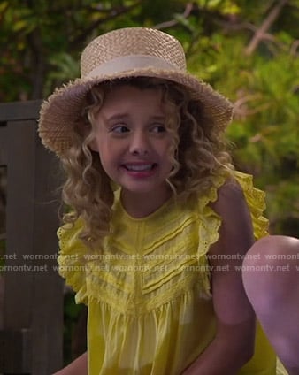 Destiny's yellow ruffled eyelet top on Bunkd