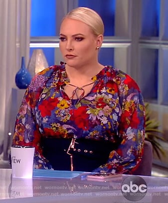 Meghan's silk floral blouse on The View