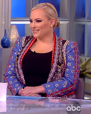 Meghan's mixed print floral blazer on The View