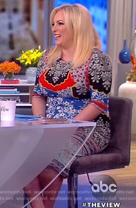 Meghan's floral print sheath dress on The View