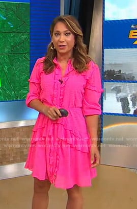Ginger's pink ruffled dress on Good Morning America