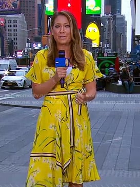 Ginger's yellow floral dress on Good Morning America