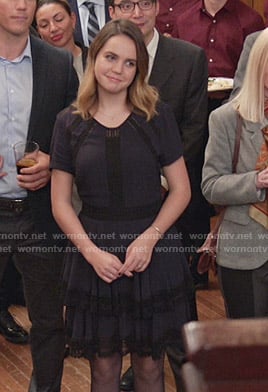 Grace's navy lace inset tiered dress on Good Witch