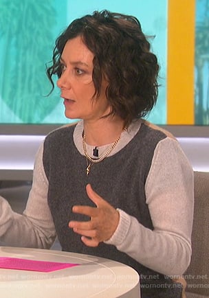 Sara's colorblock sweater on The Talk