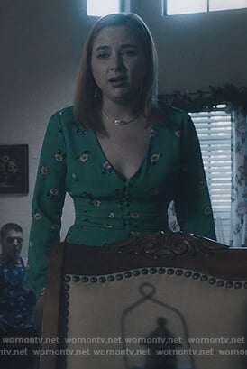 Violet's green floral dress on Light as a Feather