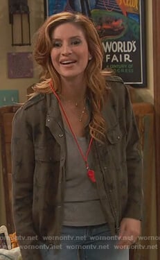 Chelsea's green star print utility jacket on Ravens Home
