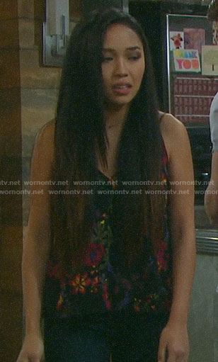 Haley's floral cami on Days of our Lives