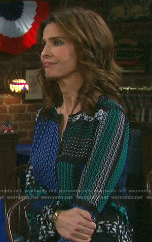 Hope's patchwork print blouse on Days of our Lives