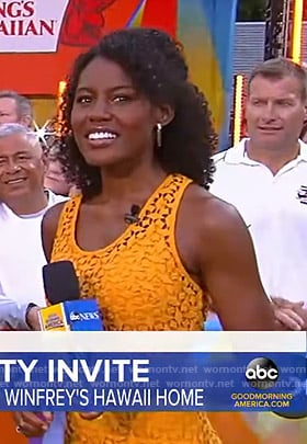 Janai's orange lace dress on Good Morning America