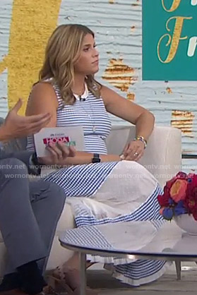 Jenna's blue and white striped midi dress on Today