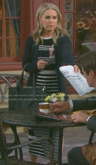 Jennifer's striped midi dress on Days of our Lives