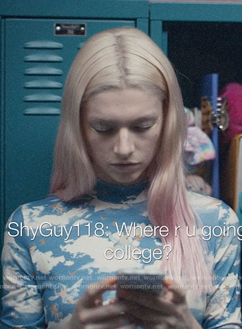 Jules's angel print top on Euphoria