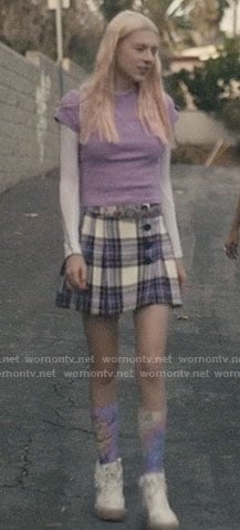 Jules's purple plaid skirt on Euphoria
