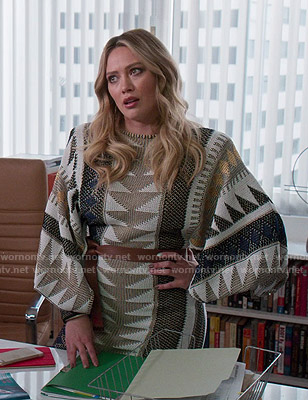 Kelsey's geometric knit dress on Younger