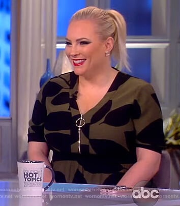 Meghan's khaki leaf print dress on The View